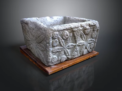 Ancient Style Neolithic Slab Slab Carving Humanoid Pattern Geometric Figure Ancient Archaeology 3d model