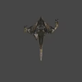 3D Rendered Mythical Dragon Head With Horns Sharp Teeth And Scales