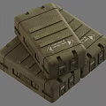 Military Green Sturdy Storage Case With Secure Latches And Emblems Design 3d model