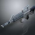 Tactical Modern Rifle With Metallic Finish Detailed Barrel Stock And Magazine