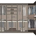 Modern Wardrobe Interior With Open Hanging Areas Drawers Shelves And Accessories Storage
