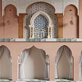Door opening arch background wall 3d model