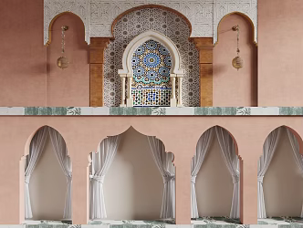 Door opening arch background wall 3d model