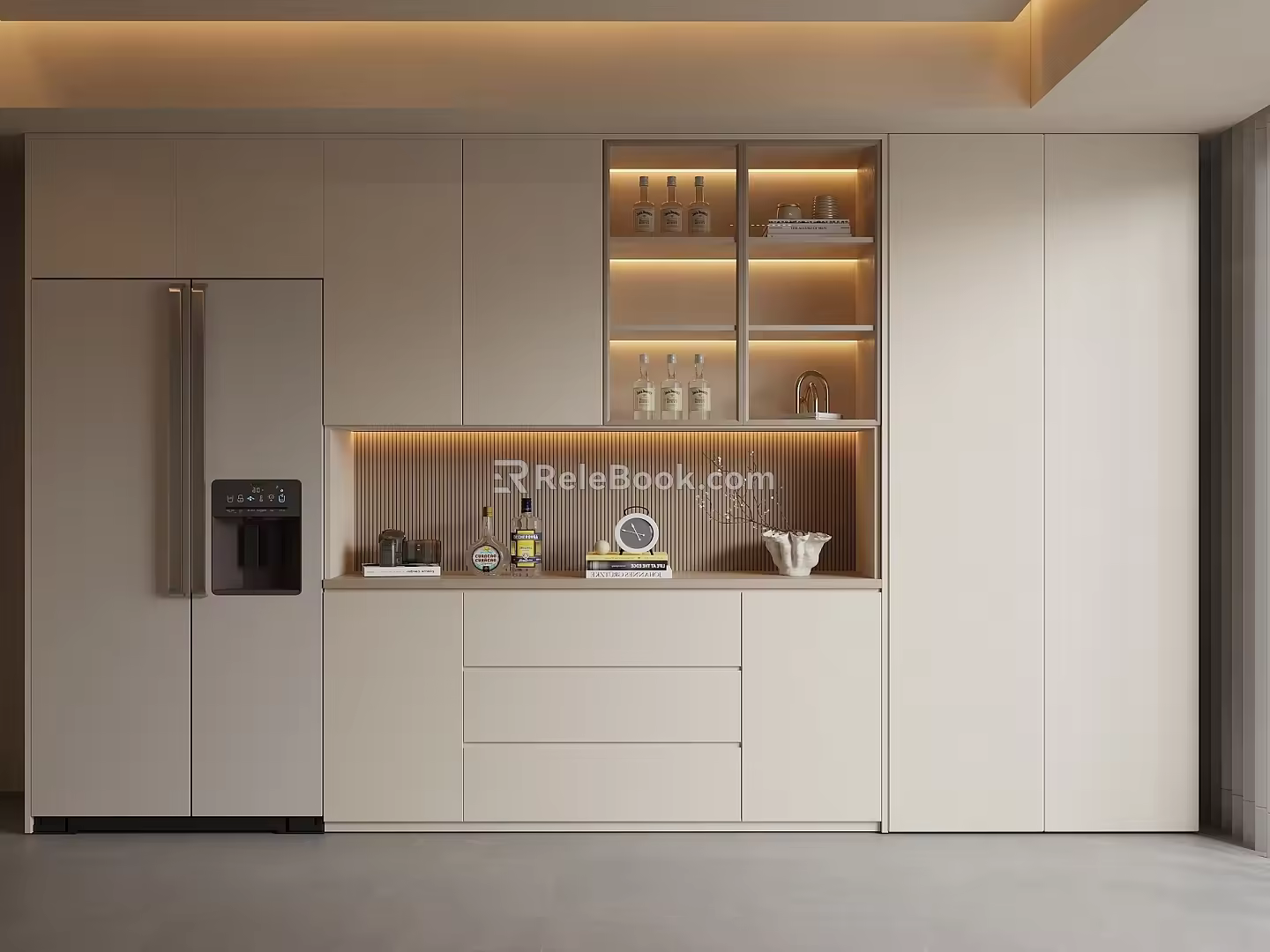 Modern Cream Style Sideboard Corner Sideboard Wine Cabinet Sideboard 3d model