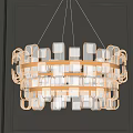 Elegant Modern Multi Layer Chandelier With Metal Frame And Transparent Elements 3d model