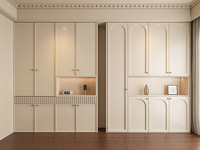 Light French Wardrobe Sideboard Wine Cabinet Entrance Cabinet 3d model