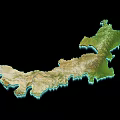 Landscape Sculpture Depicting Chinese Terrain With Mountains Rivers And Green Areas
