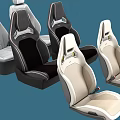 Modern Car Seats With Leather And Fabric Upholstery In Various Styles