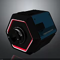 Thermodynamic Electronic Appliance With Blue Black Body Red Accent And Modern Design