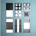 Different Wall Mounted Vent Cover Designs With Grid Slotted And Circular Patterns 3d model