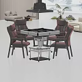 Modern Mahjong Table Set With Comfortable Chairs For Home Game Room