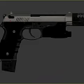 Modern Tactical Pistol With Metal Surface Black Grip And Design Details