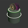 Two Car Tires Placed On A Shiny Metal Cylinder Stand Background