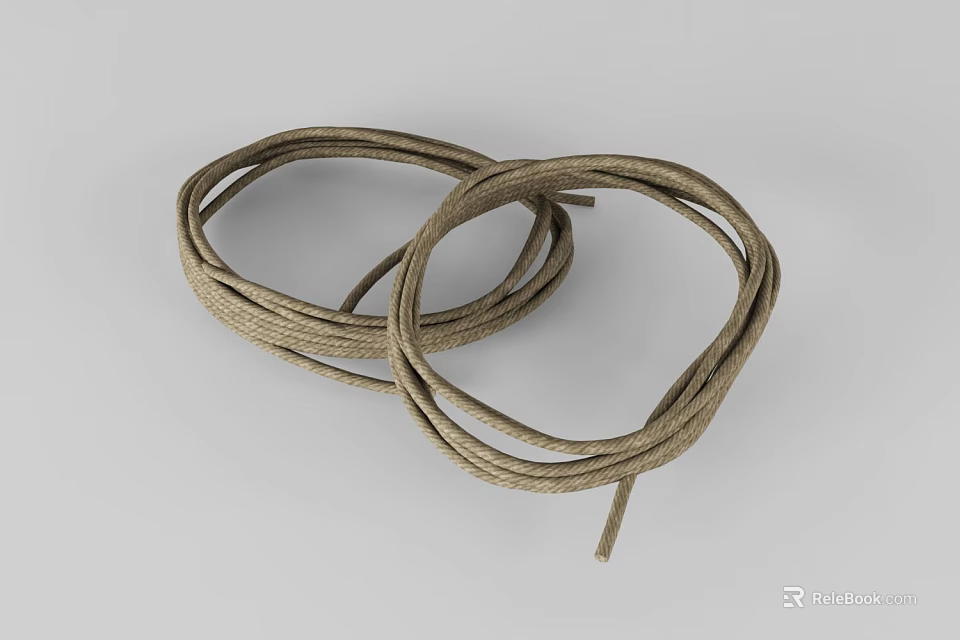 Strong Durable Brown Twisted Ropes Essential Hardware Tools For Bundling Tasks 3d model 