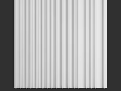 White Corrugated Panel Component with Vertical Ridges and Smooth Surface Design 3d model
