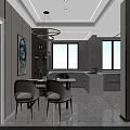 Modern Living Room Interior With Gray Sofa Round Coffee Table TV Wall And Orange Curtains