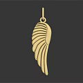 Golden Wing Shaped Pendant Decorative Accessory For Daily Use