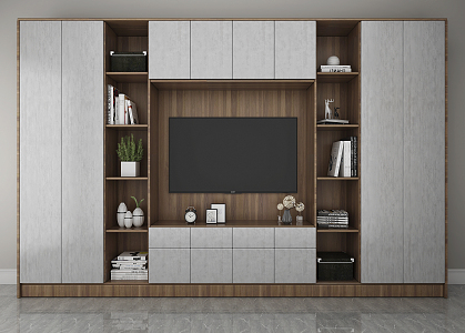 Modern TV Background Cabinet 3d model