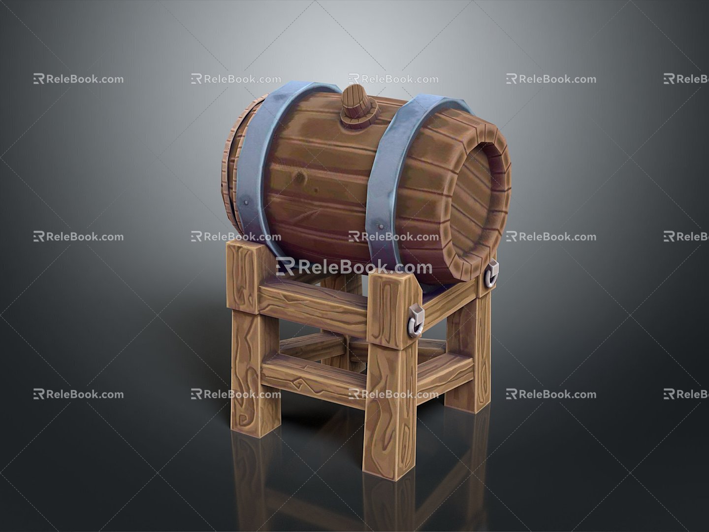 Wooden Barrel Water Barrel Old Wooden Barrel Water Barrel Pot Container Realistic 3d model