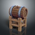 Wooden Barrel Water Barrel Old Wooden Barrel Water Barrel Pot Container Realistic 3d model