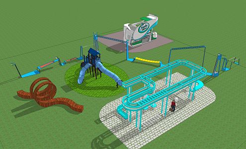 Modern play equipment children's equipment combination 3d model