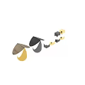 Modern Table Lamps With Gold And Black Bases Spherical Cone Shades