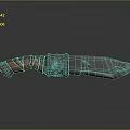 Ornate Fantasy Dagger Design With Red Wrapped Handle And Green Accented Blade