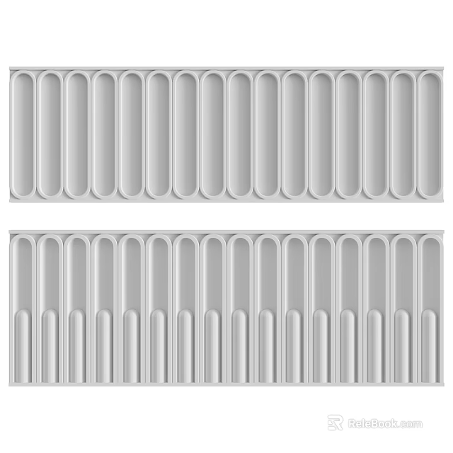 Structural Components with Long Strip Design Multiple Grooves and Protrusions 3d model 