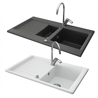 Modern sink dish basin 3d model