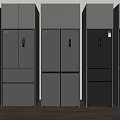 Modern Kitchen Refrigerators With Sleek Gray And Black Designs In Display Lineup