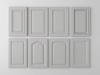 Various Stylish Kitchen Cabinet Doors With Different Panel Designs And Shapes 3d model