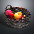 Handwoven Wicker Basket Filled With Fresh Red And Yellow Fruits For Daily Home Use