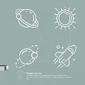 Creative Decorative Neon Lamp Set with Planet Sun Rocket and Star Designs