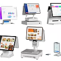Modern Commercial POS Equipment With Touchscreen Displays Cash Registers And Payment Terminals