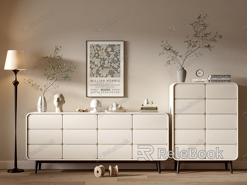 Cream Style Cabinet Whole Cabinet Sideboard Cabinet Balcony Cabinet Locker Entrance Cabinet model