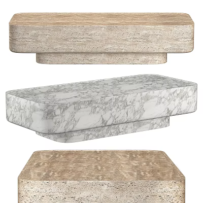 Stylish Modern Coffee Tables With Marble And Wood Grain Tabletop Designs 3d model