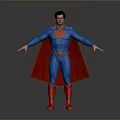A Man in Blue Superman Suit With Red Cape S Symbol and Red Boots