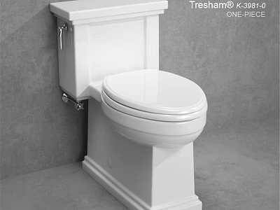 Sleek White One Piece Toilet Design With Modern Style In Bathroom Space 3d model