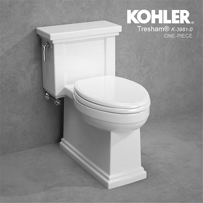 Sleek White One Piece Toilet Design With Modern Style In Bathroom Space 3d model