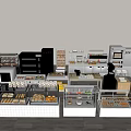 Modern Bread Display Rack Bread Refrigerated Container Bread Shelf Dessert Shop Shelf Bakery Kitchen Equipment 3d model