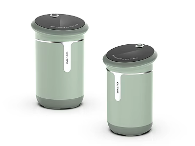 Two Modern Light Green Washing Machines With Sleek Design And Black Lids 3d model