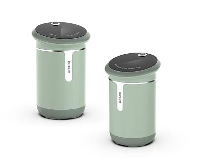 Two Modern Light Green Washing Machines With Sleek Design And Black Lids 3d model