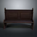 Traditional Dark Wood Outdoor Chair With Classic Design Backrest And Armrests