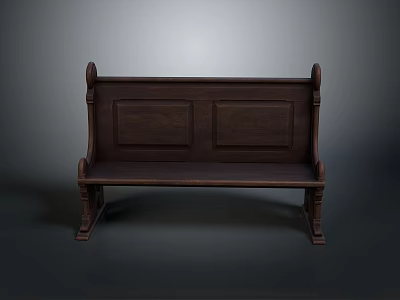 Traditional Dark Wood Outdoor Chair With Classic Design Backrest And Armrests 3d model