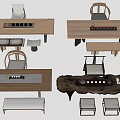 Tea Table and Chair Tea Table Tea Table Poor Table and Chair Combination 3d model