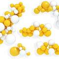 Bright Yellow And White Decorative Spheres As Household Living Accessories