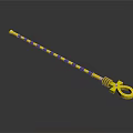 Long Pole With Yellow And Blue Stripes And Yellow Ring At The End