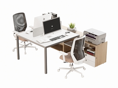 Modern Office Desk and Chair Staff Station Computer Desk and Chair 3d model