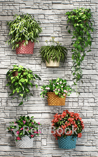 Modern potted plant wall decoration model