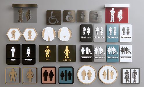 Toilet Signs Modern Signs 3d model